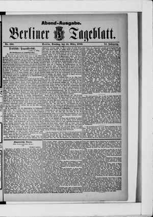 Berliner Tageblatt und Handels-Zeitung vom 14.03.1882