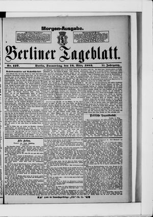 Berliner Tageblatt und Handels-Zeitung vom 16.03.1882