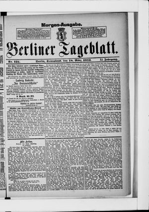 Berliner Tageblatt und Handels-Zeitung on Mar 18, 1882