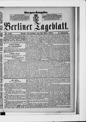 Berliner Tageblatt und Handels-Zeitung vom 25.03.1882