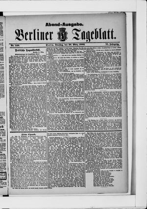 Berliner Tageblatt und Handels-Zeitung vom 28.03.1882