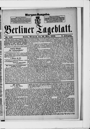 Berliner Tageblatt und Handels-Zeitung on Mar 29, 1882