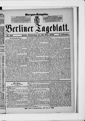 Berliner Tageblatt und Handels-Zeitung vom 30.03.1882