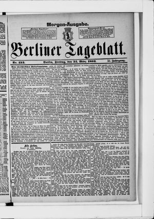 Berliner Tageblatt und Handels-Zeitung vom 31.03.1882