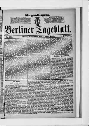 Berliner Tageblatt und Handels-Zeitung vom 01.04.1882