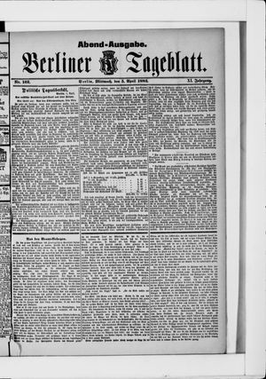 Berliner Tageblatt und Handels-Zeitung vom 05.04.1882