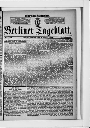 Berliner Tageblatt und Handels-Zeitung vom 07.04.1882