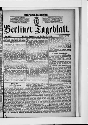 Berliner Tageblatt und Handels-Zeitung vom 09.04.1882