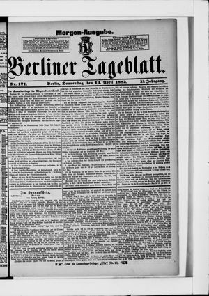 Berliner Tageblatt und Handels-Zeitung vom 13.04.1882