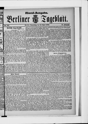 Berliner Tageblatt und Handels-Zeitung vom 13.04.1882