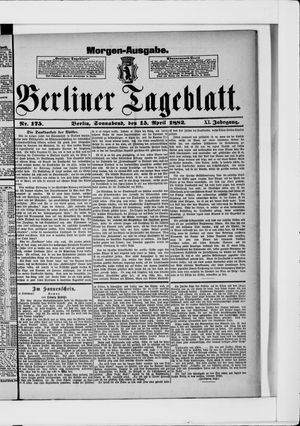 Berliner Tageblatt und Handels-Zeitung vom 15.04.1882