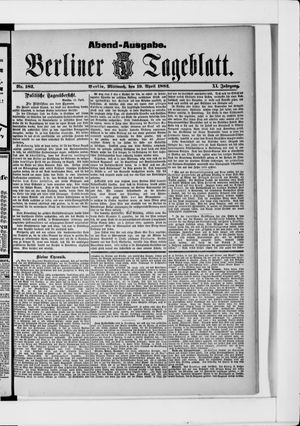 Berliner Tageblatt und Handels-Zeitung vom 19.04.1882