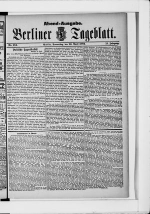 Berliner Tageblatt und Handels-Zeitung vom 20.04.1882