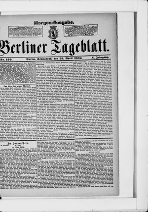 Berliner Tageblatt und Handels-Zeitung on Apr 29, 1882