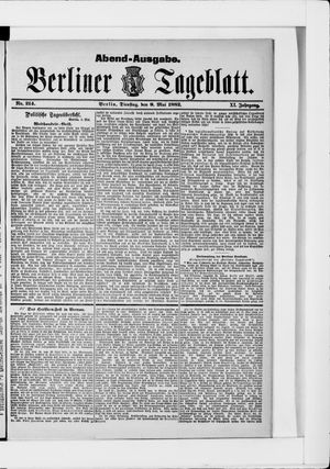 Berliner Tageblatt und Handels-Zeitung vom 09.05.1882