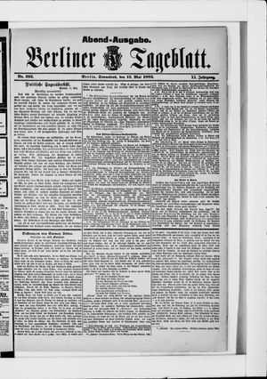 Berliner Tageblatt und Handels-Zeitung vom 13.05.1882