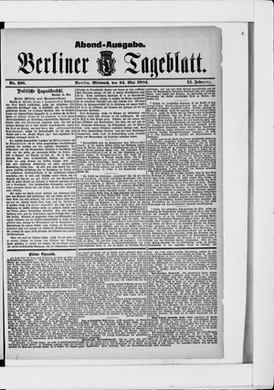 Berliner Tageblatt und Handels-Zeitung on May 24, 1882