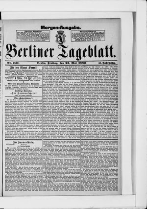 Berliner Tageblatt und Handels-Zeitung vom 26.05.1882