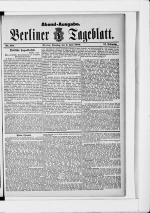 Berliner Tageblatt und Handels-Zeitung on Jun 6, 1882