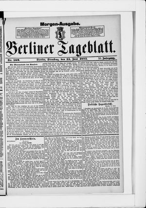 Berliner Tageblatt und Handels-Zeitung vom 13.06.1882