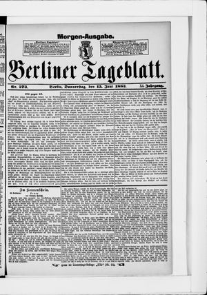 Berliner Tageblatt und Handels-Zeitung vom 15.06.1882
