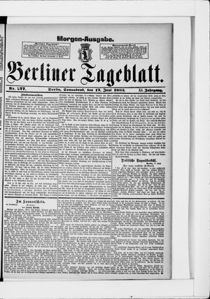 Berliner Tageblatt und Handels-Zeitung vom 17.06.1882