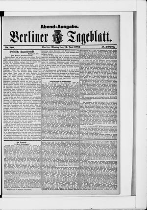 Berliner Tageblatt und Handels-Zeitung vom 19.06.1882