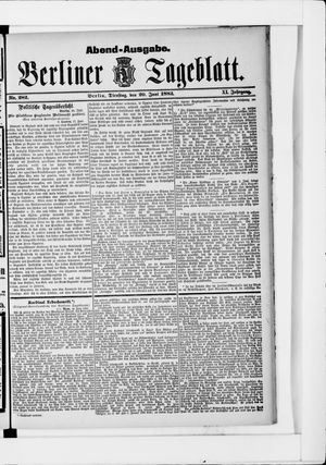 Berliner Tageblatt und Handels-Zeitung vom 20.06.1882