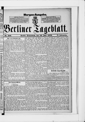 Berliner Tageblatt und Handels-Zeitung on Jun 24, 1882