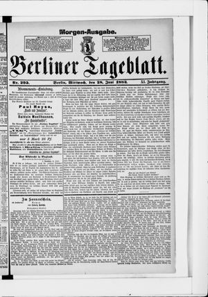 Berliner Tageblatt und Handels-Zeitung vom 28.06.1882