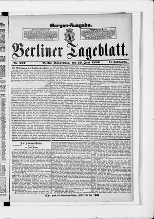 Berliner Tageblatt und Handels-Zeitung vom 29.06.1882