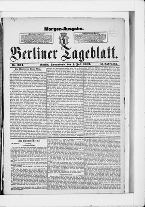 Berliner Tageblatt und Handels-Zeitung vom 01.07.1882