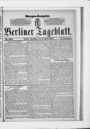 Berliner Tageblatt und Handels-Zeitung vom 04.07.1882