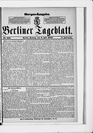Berliner Tageblatt und Handels-Zeitung vom 07.07.1882