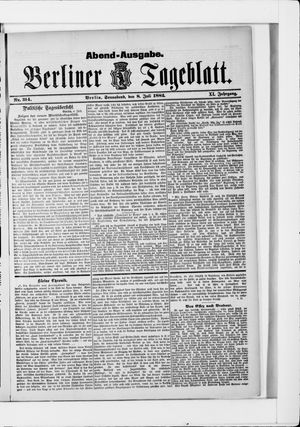 Berliner Tageblatt und Handels-Zeitung vom 08.07.1882