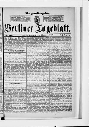 Berliner Tageblatt und Handels-Zeitung vom 12.07.1882