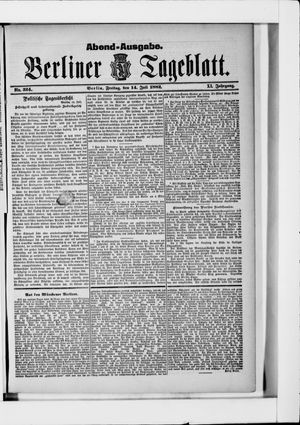 Berliner Tageblatt und Handels-Zeitung vom 14.07.1882