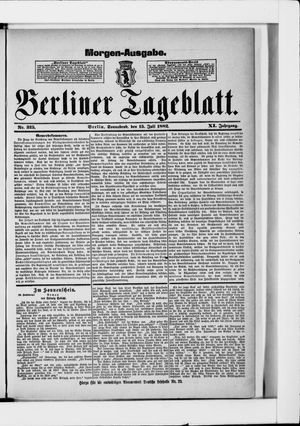 Berliner Tageblatt und Handels-Zeitung on Jul 15, 1882