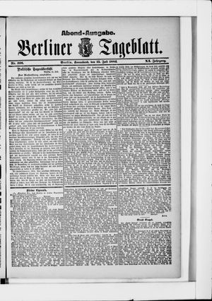 Berliner Tageblatt und Handels-Zeitung on Jul 15, 1882