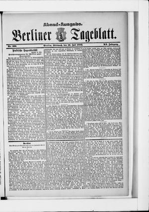 Berliner Tageblatt und Handels-Zeitung vom 19.07.1882