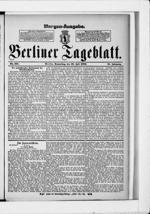 Berliner Tageblatt und Handels-Zeitung vom 20.07.1882