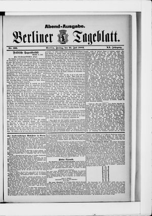 Berliner Tageblatt und Handels-Zeitung vom 21.07.1882