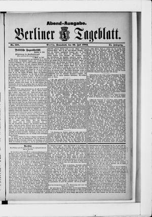 Berliner Tageblatt und Handels-Zeitung on Jul 22, 1882