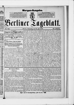 Berliner Tageblatt und Handels-Zeitung vom 27.07.1882