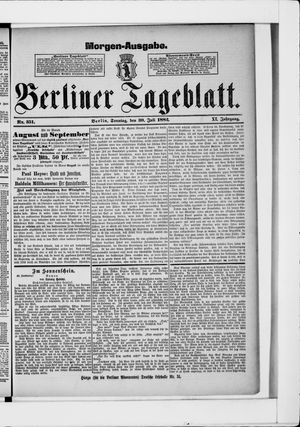 Berliner Tageblatt und Handels-Zeitung vom 30.07.1882