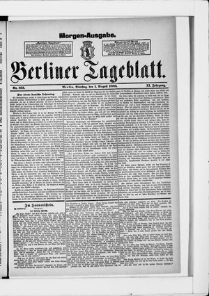 Berliner Tageblatt und Handels-Zeitung vom 01.08.1882