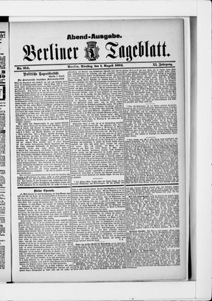 Berliner Tageblatt und Handels-Zeitung on Aug 1, 1882