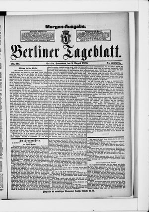 Berliner Tageblatt und Handels-Zeitung vom 05.08.1882