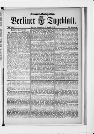 Berliner Tageblatt und Handels-Zeitung vom 07.08.1882