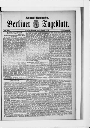Berliner Tageblatt und Handels-Zeitung vom 08.08.1882
